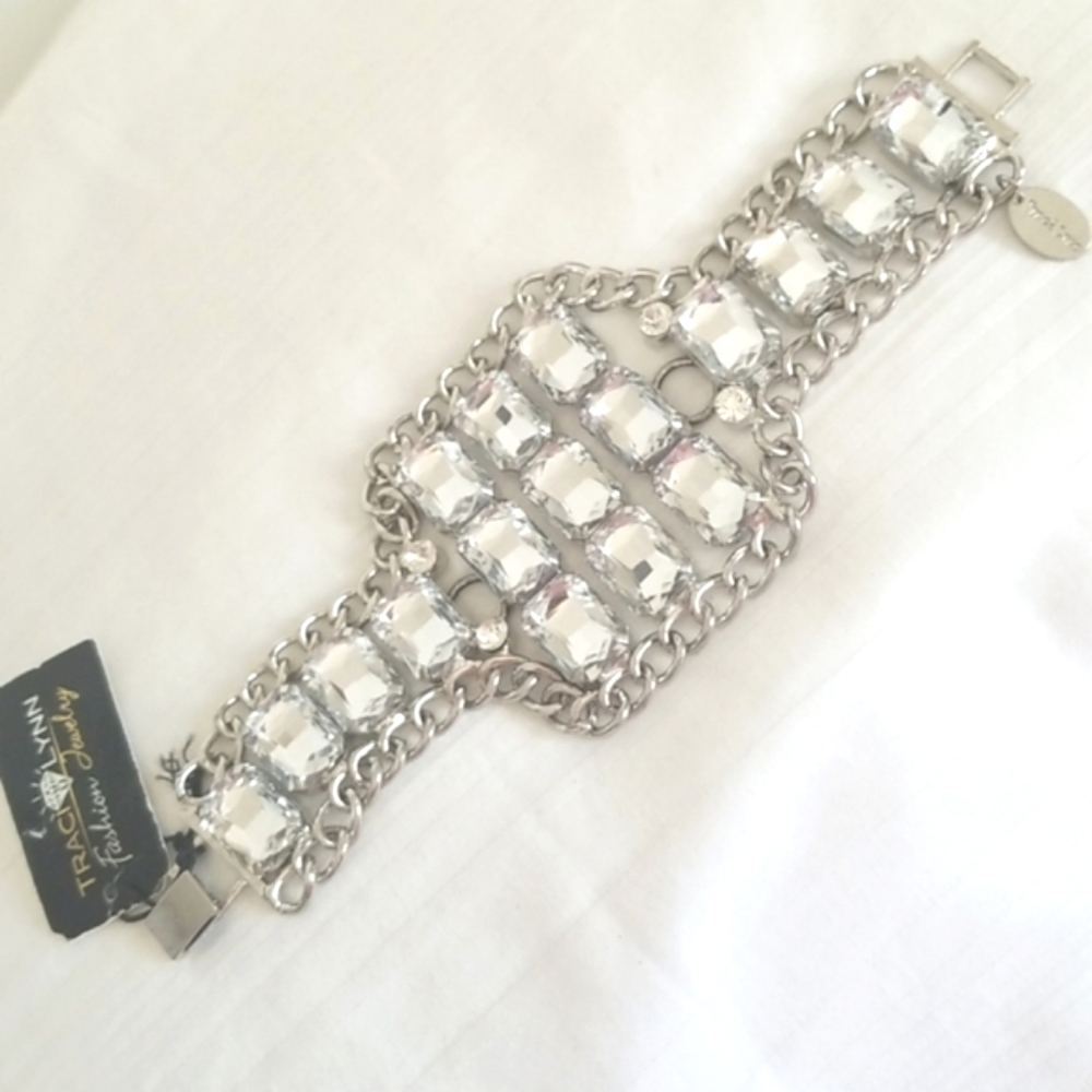 New Traci Lynn Silver Rhinestone Bracelet